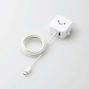 ELECOM MPA-ACC22WF AC[d/X}zE^ubgp/2.4Ao/Type-C/USB-C/P[ǔ^/1.5m/USB-AX1|[g/܂[d/zCgtFCX