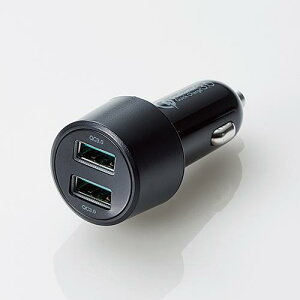 ELECOM MPA-CCUQ05BK �V�K�[�`���[�W���[/2USB�|�[�g(��������)/Quick Charge 3.0/�u���b�N