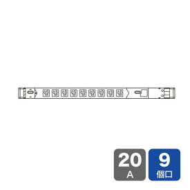 サンワサプライ TAP-SVSL209 19インチサーバーラック用コンセント（100V・20A・スリム・9個口）