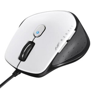 BUFFALO BSMBU510SWH �L�� BlueLED 5�{�^�� NEOFIT�}�E�X S�T�C�Y �z���C�g