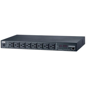 ATEN PE5108A �v���@�\���� �����x�Z���T�[�Ή� 1U�^�C�v8�|�[�geco PDU (NEMA 100V 15A)
