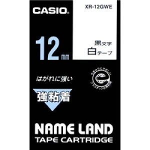 CASIO XR-12GWE �l�[�������h�p���S���e�[�v 12mm ��/������