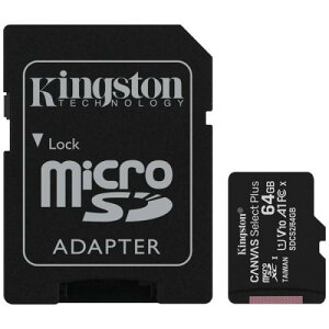 Kingston SDCS2/64GB 64GB Canvas Select Plus microSDXCJ[h Class10 UHS-1 U1 V10 A1 SDA_v^t