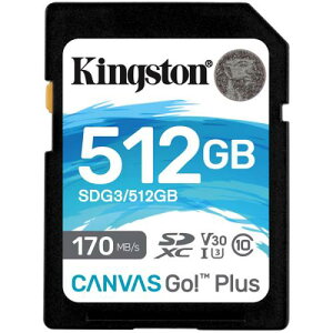 Kingston SDG3/512GB 512GB SDXCJ[h Canvas Go! Plus Class 10 UHS-I U3 R:170MB/b W:90MB/b