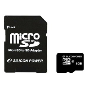 Silicon Power(VRp[) SP008GBSTH010V10SP microSDHCJ[h 8GB (Class10) @5Nۏ (SDHCA_v^[t)