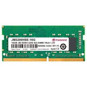 Transcend JM3200HSE-16G 16GB JM DDR4 3200 SO-DIMM 1Rx8 2Gx8 CL22 1.2V