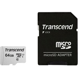Transcend TS64GUSD300S-A microSDXCカード Class10 UHS-I U1 A1 64GB (SDカード変換アダプタ付き)