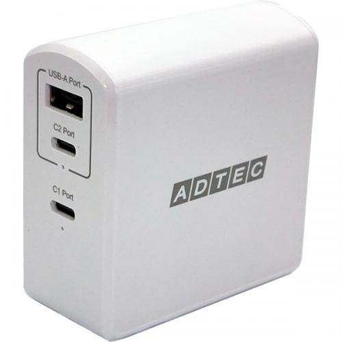 ADTEC APD-A105AC2-WH Power Delivery対応 GaN AC充電器 105W USB Type-A 1ポート Type-C 2ポート ホワイト