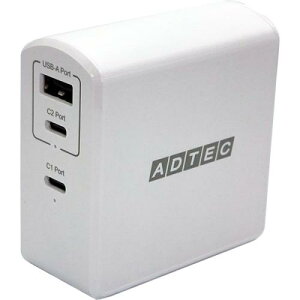 ADTEC APD-A105AC2-WH Power DeliveryΉ GaN AC[d/105W/USB Type-A 1|[g Type-C 2|[g/zCg