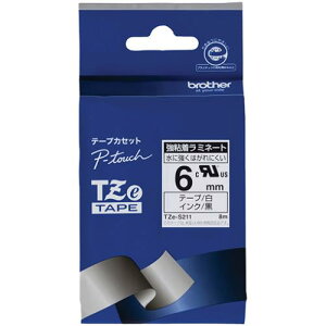 brother TZe-S211 �y�u���U�[�����z�s�[�^�b�` ���~�l�[�g�e�[�v TZe-S211 ��6mm (������/��/���S��)