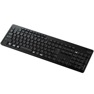 ELECOM TK-FBM118SKBK �t���L�[�{�[�h/Bluetooth/�É��݌v/�R��/�u���b�N