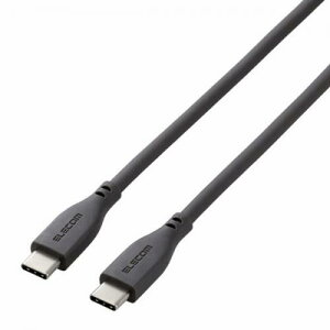 ELECOM MPA-CCSS10GY USB Type-C to USB Type-C�P�[�u��/USB Power Delivery�Ή�/�Ȃ߂炩/1.0m/�O���[