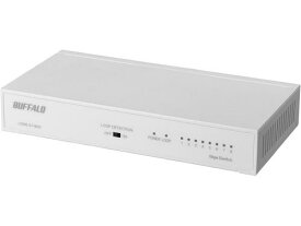 BUFFALO LSW6-GT-8NS/WH Giga 8ポート スイッチングハブ 電源内蔵 金属筐体 マグネット付 ホワイト