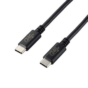 ELECOM U2C-CCPE10NBK USB2.0P[u/C-C^Cv/Fؕi/USB Power DeliveryΉ/240W/1.0m/ubN