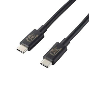 ELECOM USB4-CCPE10NBK USB4�P�[�u��/C-C�^�C�v/�F�ؕi/USB Power Delivery�Ή�/240W/1.0m/�u���b�N