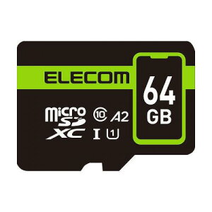 ELECOM MF-SP064GU11A2R microSDXCJ[h/f[^T[rX2Nt/UHS-IEU1E90MB/sE64GB