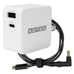 ADTEC APD-A065AC-wP3-WH Power DeliveryΉ GaN AC[d/65W/USB Type-A 1|[g Type-C 1|[g/zCg  Panasonic bcm[gp[dP[uZbg