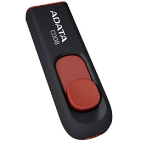 ADATA AC008-16G-RKD USBメモリ C008 16GB USB2.0対応 スライド式 ブラック+レッド /5年保証