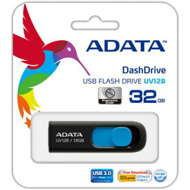 ADATA AUV128-32G-RBE USBメモリ UV128 32GB USB3.2 Gen1対応 スライド式 ブラック+ブルー /5年保証