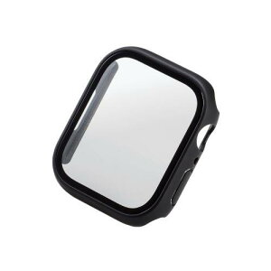 ELECOM AW-22AFCGOBK Apple Watch Series 8/7 45mm�p�t���J�o�[�P�[�X/�v���~�A���K���X/�S����/������/�u���b�N