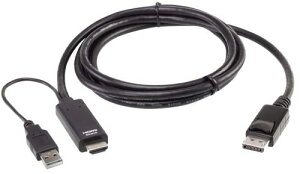 ATEN 2L-7D02HDP HDMI��DisplayPort�P�[�u���i4K60p�Ή��A1.8m�j