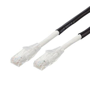 ELECOM LD-GPAOS/BK10 LAN�P�[�u��/CAT6A/���O�Ή�/10.0m/�u���b�N