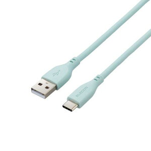 ELECOM MPA-ACSS10GN USB-A to USB Type-C�P�[�u��/�Ȃ߂炩/1.0m/�p�[���O���[��