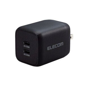 ELECOM ACDC-PD4365BK m[gPCpACA_v^[/USB[d/USB Power DeliveryΉ/PPSΉ/Quick Charge 3.0Ή/65W/USB-C2|[g/XCOvO/ubN