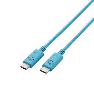 ELECOM MPA-CCF20BUF USB Type-C to USB Type-C�P�[�u��/USB Power Delivery�Ή�/����^�C�v/2.0m/�x�C�r�[(�u���[×�u���b�N)