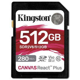 Kingston SDR2V6/512GB Canvas React Plus V60 SD メモリカード512GB