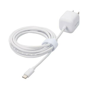 ELECOM MPA-ACCP7520WH AC[d/X}zE^ubgp/USB Power Delivery/20W/USB-CP[u/2.5m/zCg