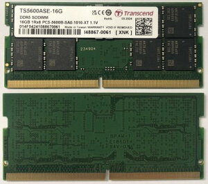 Transcend TS5600ASE-16G PC5-44800iDDR5-5600j SO-DIMM 16GB 1Rx8 2Gx8 CL46 1.1V