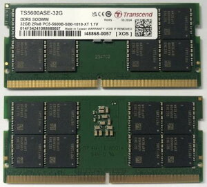 Transcend TS5600ASE-32G PC5-44800iDDR5-5600j SO-DIMM 32GB 2Rx8 2Gx8 CL46 1.1V