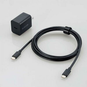 ELECOM MPA-ACCP7120BK AC[d/X}zE^ubgp/USB Power Delivery/20W/USB-C1|[g/C-CP[ut/1.5m/ubN