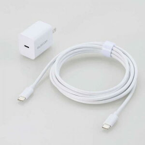 ELECOM MPA-ACCP7220WH AC[d/X}zE^ubgp/USB Power Delivery/20W/USB-C1|[g/C-CP[ut/2.5m/zCg
