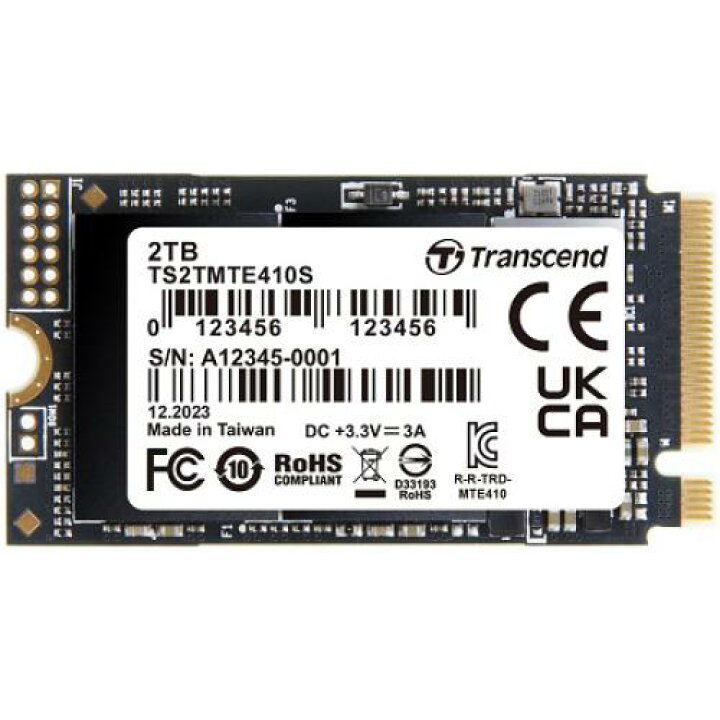 楽天市場】Transcend TS2TMTE410S 2TB M.2 2242 PCIe SSD 410s Gen4x4 