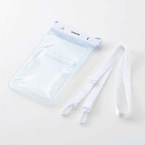 ELECOM P-WPS2P05WH �X�}�[�g�t�H���p�h���P�[�X/IPX8/�V�����_�[�X�g���b�v�t��/2�|�P�b�g�^�C�v/�z���C�g