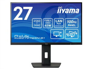 iiyama XUB2797QSN-B1 tfBXvC 27^/2560×1440/HDMIADisplayPortAUSB Type-CfóFd/ubN/Xs[J[F/IPSpl/~/]/LAN|[gL