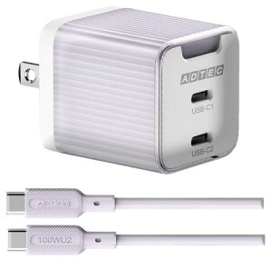 ADTEC APD-V045C2-PU-SC10U2 PDΉ AC[d/GaN/45W/USB Type-C 2|[g/p[vType-C to CP[uZbg