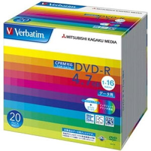 Verbatim DHR47JDP20V1 DVD-R 4.7GB CPRM PCf[^p 16{Ή 20XP[X Ch\