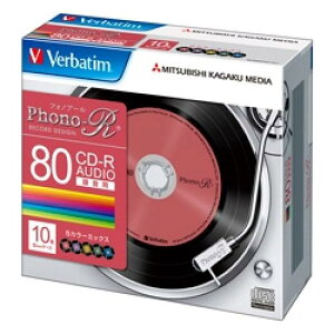Verbatim MUR80PHS10V1 CD-R(Audio) 80 5mmP[X10pbN J[~bNX(5F) Phono-RV[Y
