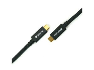 Verbatim CBCC31G2V1 USB Type-C to C 3.1 Gen2�P�[�u�� ���ϋv�^�C�v 100cm �u���b�N ���x PD�i�p���[�f���o���[�j�Ή�