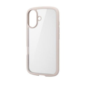 ELECOM PM-A24ATSLFCPN iPhone 16�p�n�C�u���b�h�P�[�X/TOUGH SLIM LITE/�t���[���J���[/�w�ʃN���A/�X�g���b�v�V�[�g�t��/�s���N
