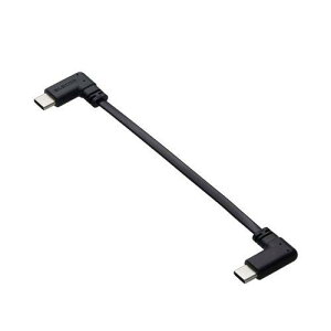 ELECOM MPA-CCLL01BK USB Type-C to USB Type-C�P�[�u��/�t���b�g/L��/�[�d��p/USB Power Delivery�Ή�/60W/0.1m/�u���b�N