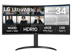 LG 34WR55QK-B tfBXvC 34^/3440×1440/HDMIADisplayPortAUSB Type-C/ubN/Xs[J[FȂ
