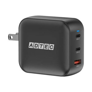ADTEC APD-V100AC2-BK Power DeliveryΉ GaN AC[d/100W/USB Type-A 1|[g/Type-C 2|[g/ubN