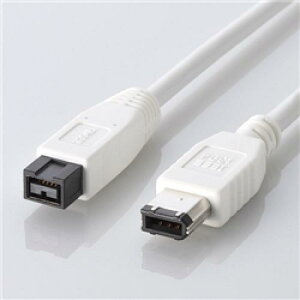 ELECOM IE-961WH IEEE1394b/FireWire�P�[�u�� 9pin-6pin/1.0m
