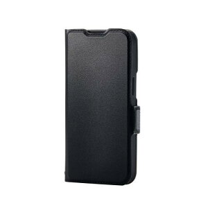 ELECOM PM-A25SPLFY3BK iPhone 17e/16e/���U�[�P�[�X/�蒠�^/�ϏՌ�/���Εt��/�X�e�b�`/�J�[�h���[�[��/�u���b�N