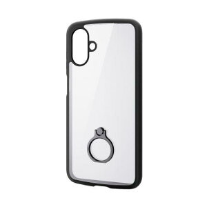 ELECOM PM-G253TSLFCRBK Galaxy A25 5G(SC-53F)/�n�C�u���b�h�P�[�X/TOUGH SLIM LITE/�t���[���J���[/�w�ʃN���A/�����O�t��/�X�g���b�v�V�[�g�t��/�u���b�N