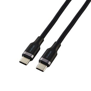 ELECOM MPA-CC5PSSA10BK USB Type-C to USB Type-Cケーブル/USB Power Delivery対応/100W対応/なめらか/1.0m/ブラック